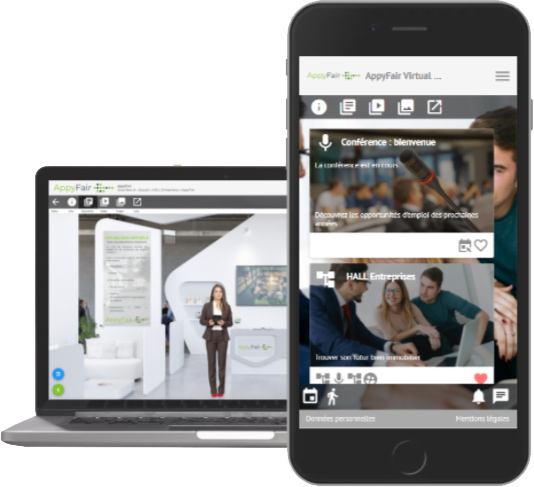 Appyfair est une plateforme de salon virtuel compatible mobile et tablette Appyfair est une plateforme de salon virtuel compatible mobile et tablette
