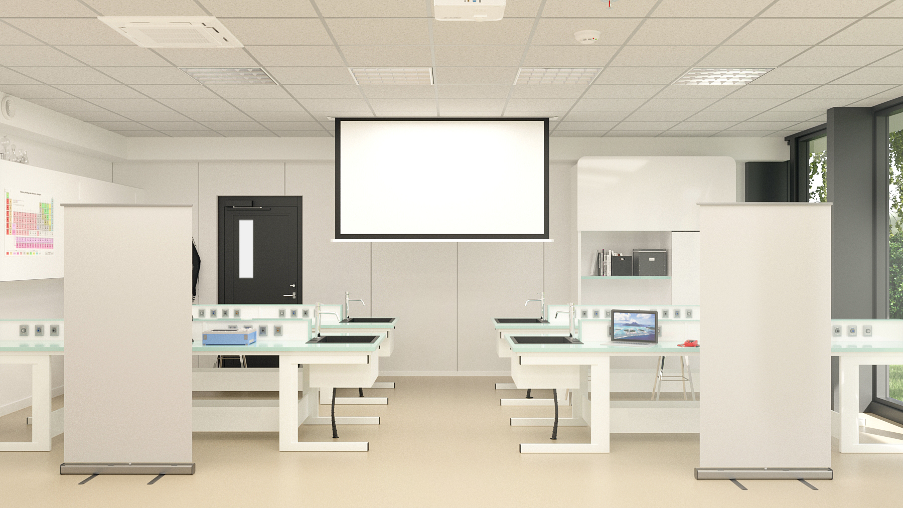 modèle de salle de cours en 3D personnalisable sur un salon virtuel appyfair