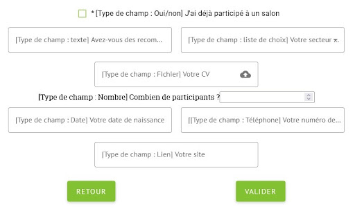 AppyFair - Customization of a virtual fair registration form